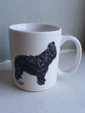 Vintage Briard Mug  singed Cindy Farmer 1986